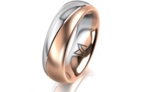 Ring 18 Karat Rotgold/950 Platin 6.0 mm l&auml;ngsmatt