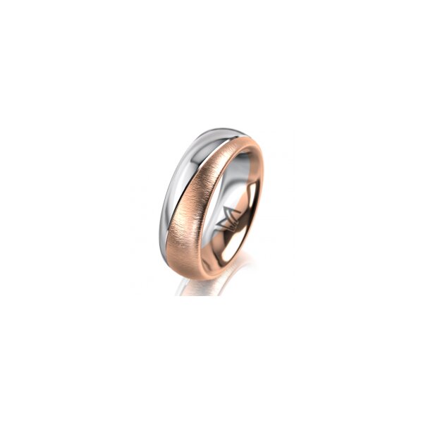 Ring 18 Karat Rotgold/950 Platin 6.0 mm sandmatt