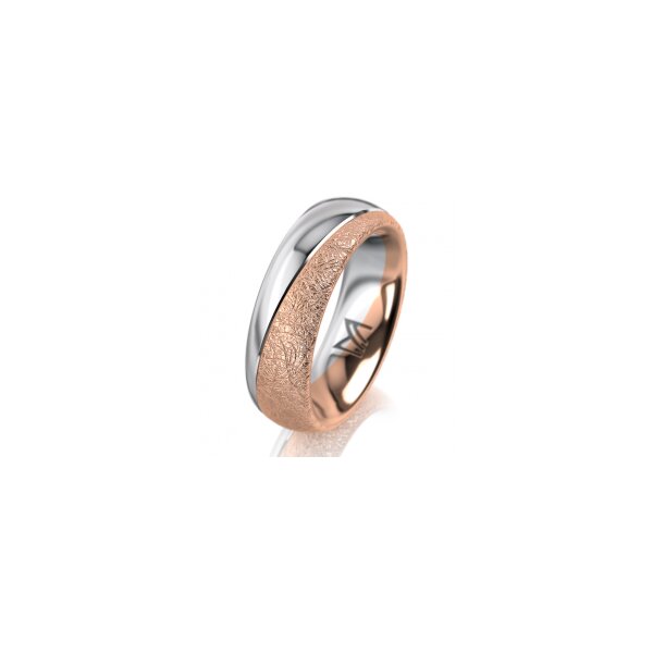Ring 18 Karat Rotgold/950 Platin 6.0 mm kreismatt