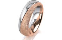 Ring 18 Karat Rotgold/950 Platin 6.0 mm kreismatt