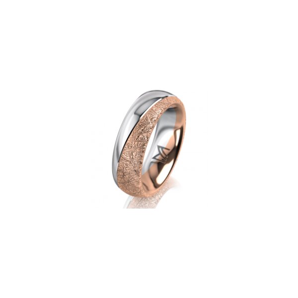 Ring 18 Karat Rotgold/950 Platin 6.0 mm kristallmatt