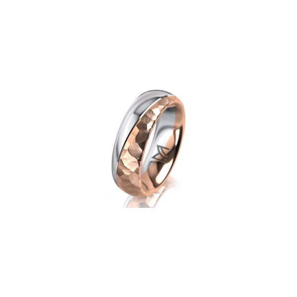 Ring 18 Karat Rotgold/950 Platin 6.0 mm diamantmatt