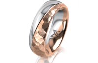 Ring 18 Karat Rotgold/950 Platin 6.0 mm diamantmatt