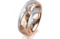 Ring 18 Karat Rotgold/950 Platin 6.0 mm diamantmatt 1...
