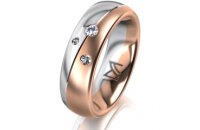 Ring 18 Karat Rotgold/950 Platin 6.0 mm l&auml;ngsmatt 3...