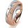 Ring 18 Karat Rotgold/950 Platin 6.0 mm kreismatt 3 Brillanten G vs Gesamt 0,060ct