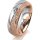Ring 18 Karat Rotgold/950 Platin 6.0 mm kristallmatt 5 Brillanten G vs Gesamt 0,065ct