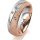 Ring 18 Karat Rotgold/950 Platin 6.0 mm kreismatt 5 Brillanten G vs Gesamt 0,080ct