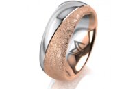 Ring 18 Karat Rotgold/950 Platin 7.0 mm kreismatt