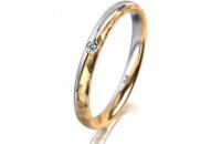 Ring 18 Karat Gelbgold/950 Platin 2.5 mm diamantmatt 1...