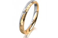 Ring 18 Karat Gelbgold/950 Platin 3.0 mm diamantmatt 1...