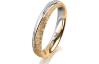 Ring 18 Karat Gelbgold/950 Platin 3.5 mm kristallmatt