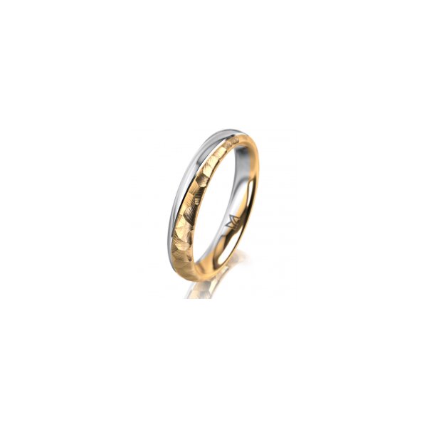 Ring 18 Karat Gelbgold/950 Platin 3.5 mm diamantmatt