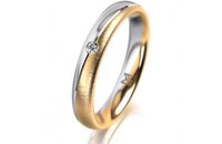 Ring 18 Karat Gelbgold/950 Platin 3.5 mm sandmatt 1...