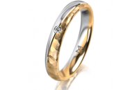 Ring 18 Karat Gelbgold/950 Platin 3.5 mm diamantmatt 1...