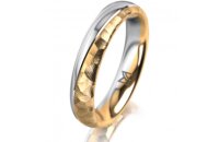 Ring 18 Karat Gelbgold/950 Platin 4.0 mm diamantmatt