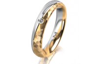 Ring 18 Karat Gelbgold/950 Platin 4.0 mm diamantmatt 1...