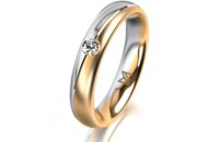 Ring 18 Karat Gelbgold/950 Platin 4.0 mm l&auml;ngsmatt 1...