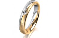 Ring 18 Karat Gelbgold/950 Platin 4.0 mm sandmatt 1...