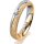 Ring 18 Karat Gelbgold/950 Platin 4.0 mm kreismatt 1 Brillant G vs 0,065ct