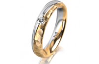Ring 18 Karat Gelbgold/950 Platin 4.0 mm diamantmatt 1...