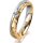 Ring 18 Karat Gelbgold/950 Platin 4.0 mm diamantmatt 1 Brillant G vs 0,065ct
