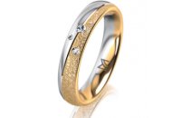 Ring 18 Karat Gelbgold/950 Platin 4.0 mm kreismatt 3...
