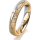 Ring 18 Karat Gelbgold/950 Platin 4.0 mm kristallmatt 3 Brillanten G vs Gesamt 0,030ct