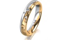 Ring 18 Karat Gelbgold/950 Platin 4.0 mm diamantmatt 3...