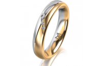 Ring 18 Karat Gelbgold/950 Platin 4.0 mm l&auml;ngsmatt 4...