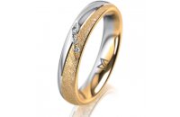 Ring 18 Karat Gelbgold/950 Platin 4.0 mm kreismatt 4...