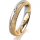 Ring 18 Karat Gelbgold/950 Platin 4.0 mm kristallmatt 4 Brillanten G vs Gesamt 0,020ct