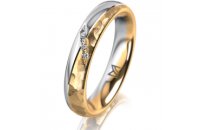 Ring 18 Karat Gelbgold/950 Platin 4.0 mm diamantmatt 4...