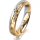 Ring 18 Karat Gelbgold/950 Platin 4.0 mm diamantmatt 4 Brillanten G vs Gesamt 0,020ct