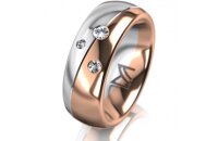 Ring 18 Karat Rotgold/950 Platin 7.0 mm poliert 3...