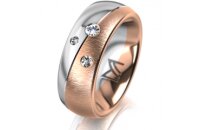 Ring 18 Karat Rotgold/950 Platin 7.0 mm sandmatt 3...