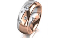 Ring 18 Karat Rotgold/950 Platin 7.0 mm poliert 5...