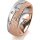 Ring 18 Karat Rotgold/950 Platin 7.0 mm kreismatt 5 Brillanten G vs Gesamt 0,095ct