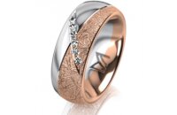 Ring 18 Karat Rotgold/950 Platin 7.0 mm kristallmatt 6...