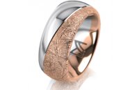 Ring 18 Karat Rotgold/950 Platin 8.0 mm kristallmatt