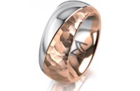 Ring 18 Karat Rotgold/950 Platin 8.0 mm diamantmatt