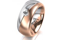 Ring 18 Karat Rotgold/950 Platin 8.0 mm l&auml;ngsmatt 1...