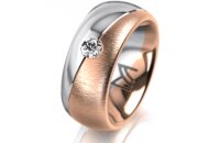 Ring 18 Karat Rotgold/950 Platin 8.0 mm sandmatt 1...