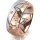 Ring 18 Karat Rotgold/950 Platin 8.0 mm diamantmatt 3 Brillanten G vs Gesamt 0,080ct