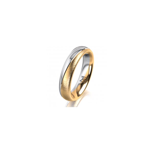 Ring 18 Karat Gelbgold/950 Platin 4.5 mm sandmatt