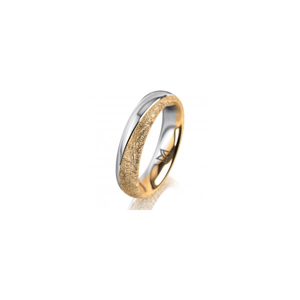 Ring 18 Karat Gelbgold/950 Platin 4.5 mm kristallmatt