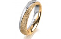 Ring 18 Karat Gelbgold/950 Platin 4.5 mm kristallmatt