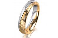 Ring 18 Karat Gelbgold/950 Platin 4.5 mm diamantmatt