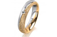 Ring 18 Karat Gelbgold/950 Platin 4.5 mm kristallmatt 1...
