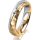 Ring 18 Karat Gelbgold/950 Platin 4.5 mm diamantmatt 1 Brillant G vs 0,025ct